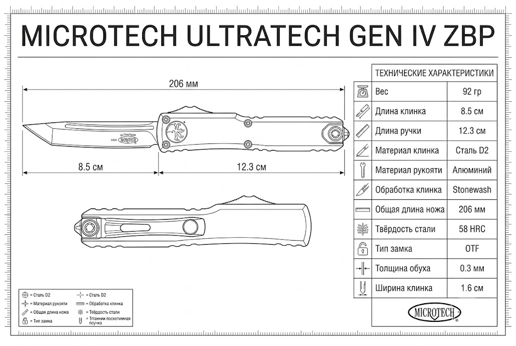 Нож Microtech Ultratech Gen IV ZBP